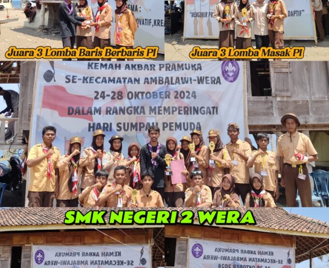 SMK Negeri 2 Wera Sukses dalam Kemah Akbar Pramuka Kecamatan Ambalawi-Wera untuk Memperingati Hari Sumpah Pemuda Tahun 2024